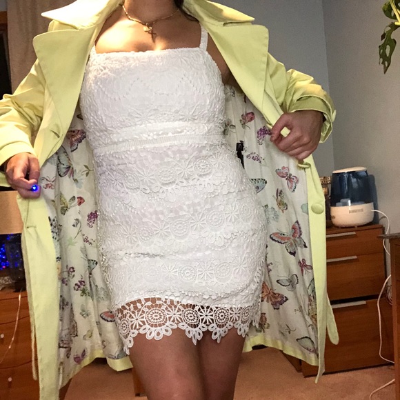 VINTAGE Nine West lemon lime elegant trench coat - Picture 2 of 7